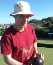 Till Bocking playing bowls